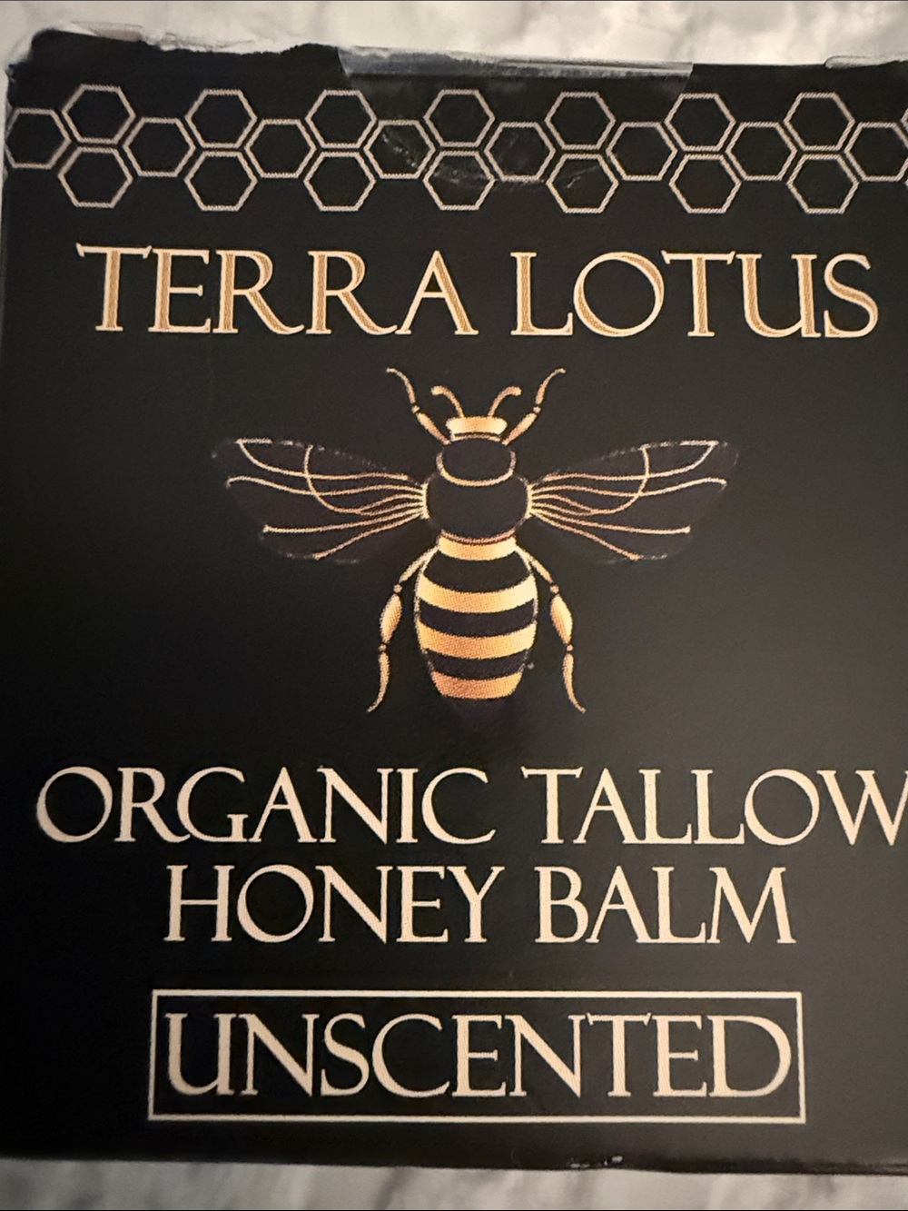 Terra Lotus Organic Tallow Honey Balm - Unscented (Black & Gold)